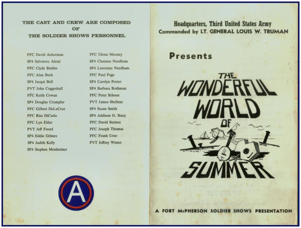 Wonderful World of Summer program pages 1 and 4